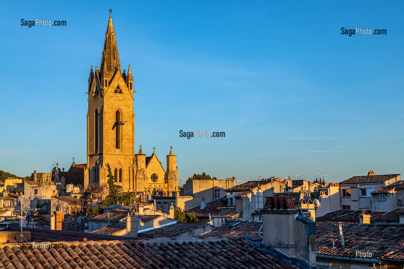 CLOCHER DE L'EGLISE SAINT-JEAN-DE-MALTE, AIX-EN-PROVENCE, BOUCHES-DU-RHONE, FRANCE 