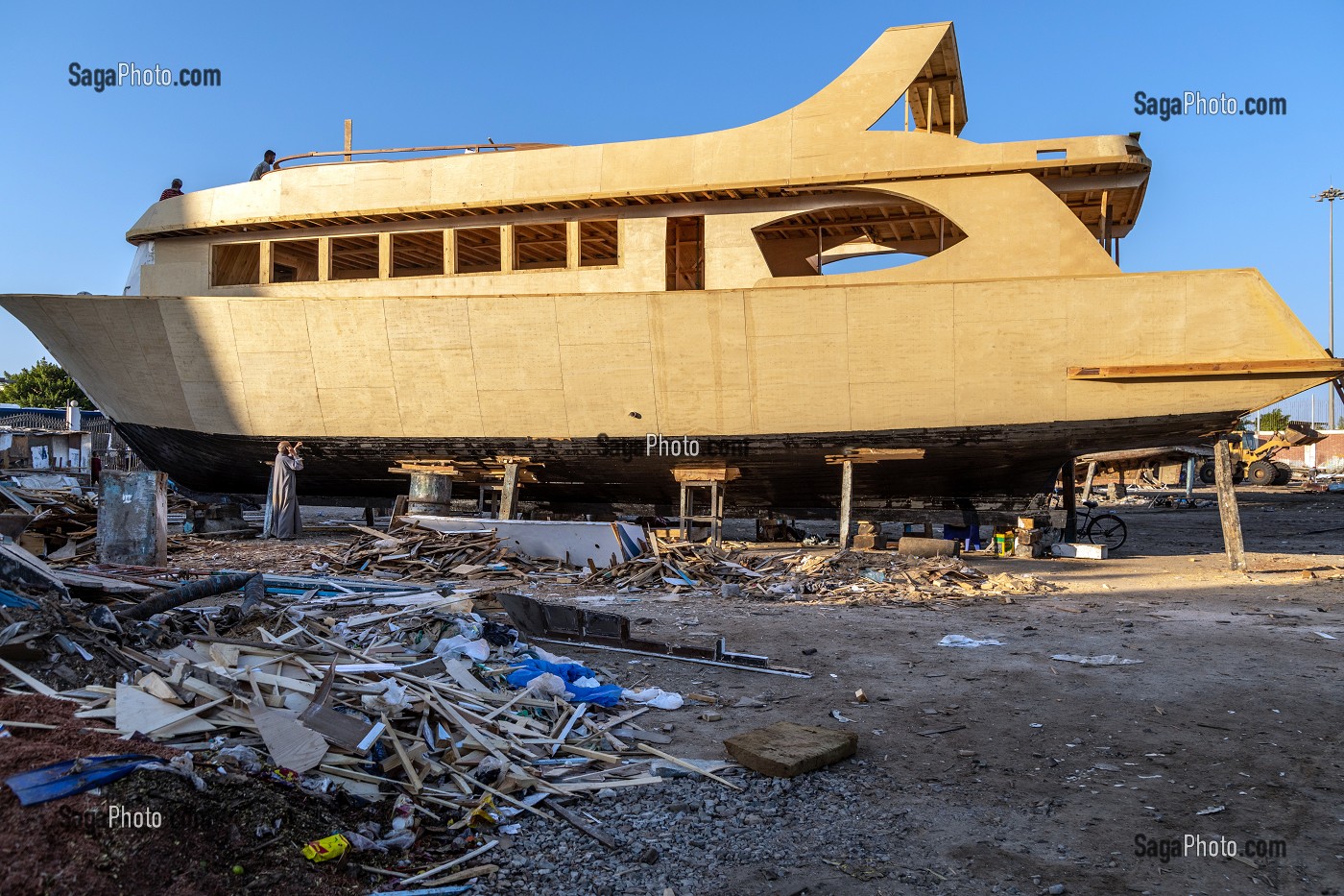 CHANTIERS NAVALS ET REPARATION DES BATEAUX SUR LA MARINA, HURGHADA, EGYPTE, AFRIQUE 