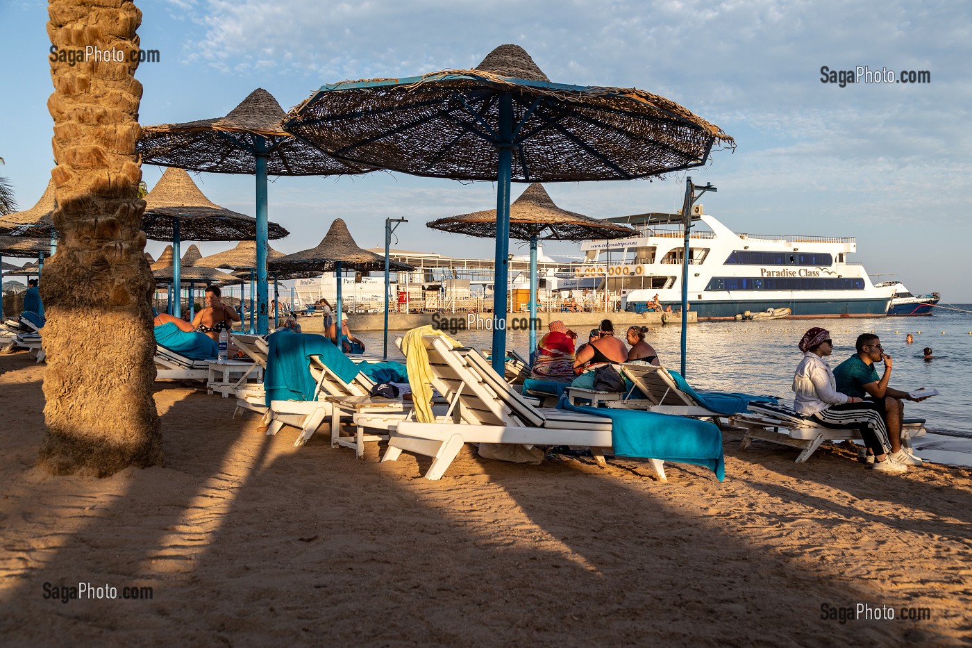 PLAGE PRIVEE DE L'HOTEL MARLIN INN BEACH RESORT, HURGHADA, EGYPTE, AFRIQUE 