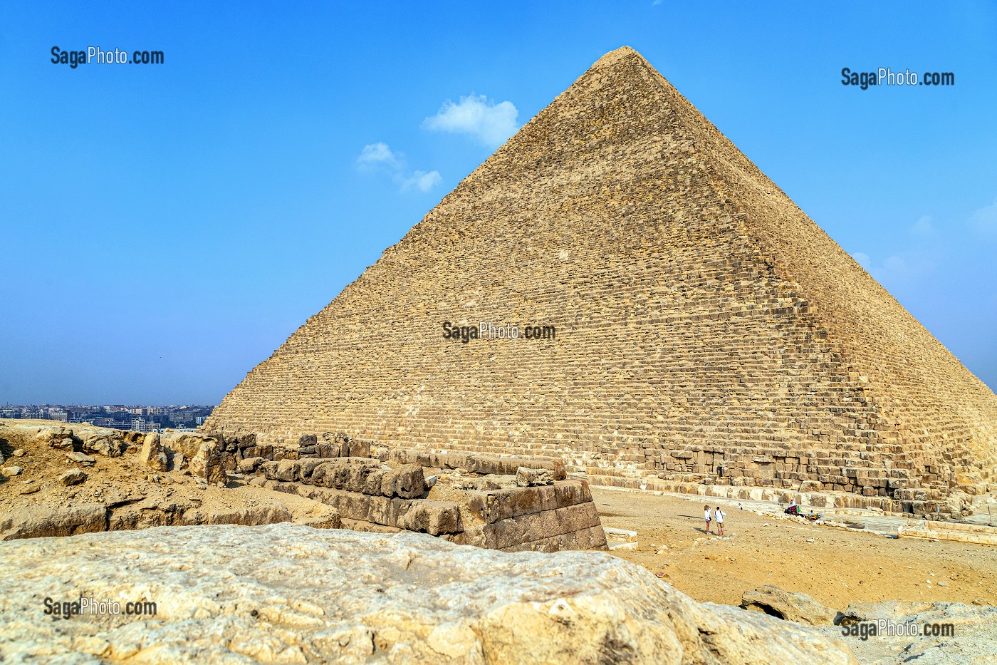 PYRAMIDE DE KHEOPS, LA PLUS GRANDE DE TOUTES LES PYRAMIDES, LE CAIRE, EGYPTE, AFRIQUE 