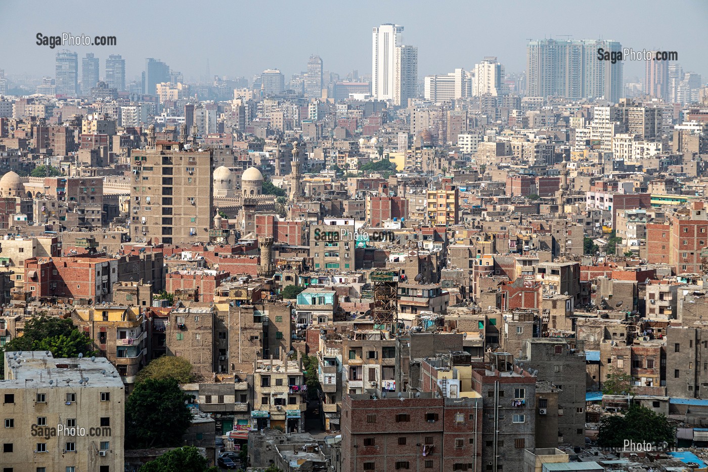 VUE SUR LA VILLE DEPUIS LA CITADELLE DE SALADIN, SALAH EL DIN, CONSTRUITE AU XII EME SIECLE, LE CAIRE, EGYPTE, AFRIQUE 