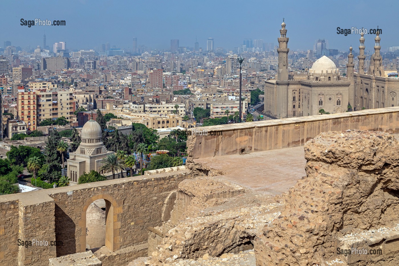 VUE SUR LA VILLE DEPUIS LA CITADELLE DE SALADIN, SALAH EL DIN, CONSTRUITE AU XII EME SIECLE, LE CAIRE, EGYPTE, AFRIQUE 