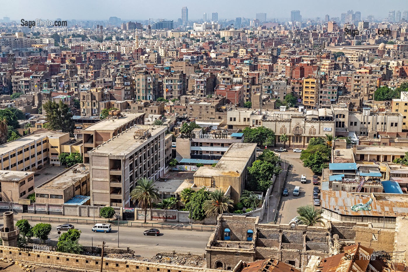 VUE SUR LA VILLE DEPUIS LA CITADELLE DE SALADIN, SALAH EL DIN, CONSTRUITE AU XII EME SIECLE, LE CAIRE, EGYPTE, AFRIQUE 