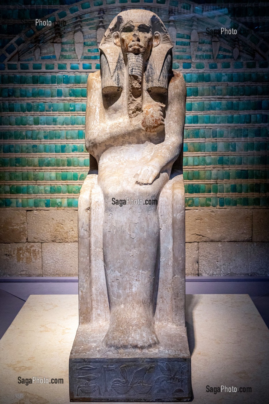 STATUE DE DJOSER (DJESER), PREMIER DE LA III EME DYNASTIE ET FONDATEUR DE L'ANCIEN EMPIRE, MUSEE EGYPTIEN DU CAIRE CONSACRE A L'ANTIQUITE EGYPTIENNE, LE CAIRE, EGYPTE, AFRIQUE 