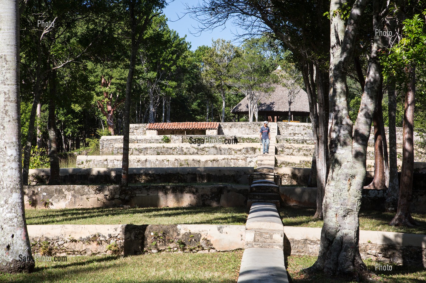 ANCIENNE TERRASSE DE SECHAGE DU CAFE, VILLAGE ECOLOGIQUE DE LAS TERRAZAS, BIOSPHERE CLASSEE COMME RESERVE MONDIALE AU PATRIMOINE DE L'HUMANITE PAR L'UNESCO, CUBA, CARAIBES 