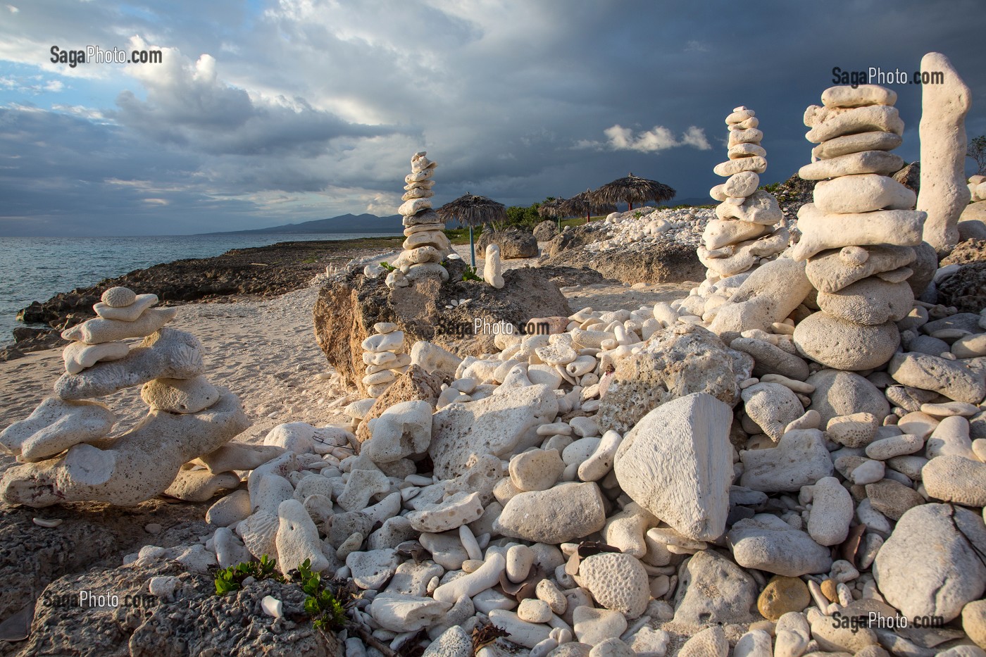 SCULPTURES DE CORAIL SUR LA PLAGE DE SABLE FIN SITUEE ENTRE LE VILLAGE DE LA BOCA ET LA PLAGE ACON AU SUD DE LA VILLE DE TRINIDAD, CUBA, CARAIBES 