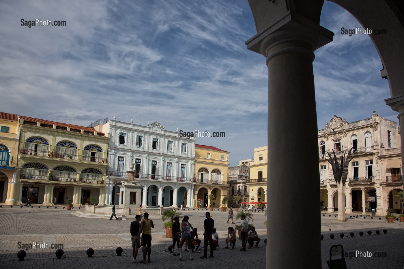 IMMEUBLES DE LA PLAZA VIEJA, LA HAVANE, CUBA, CARAIBES 