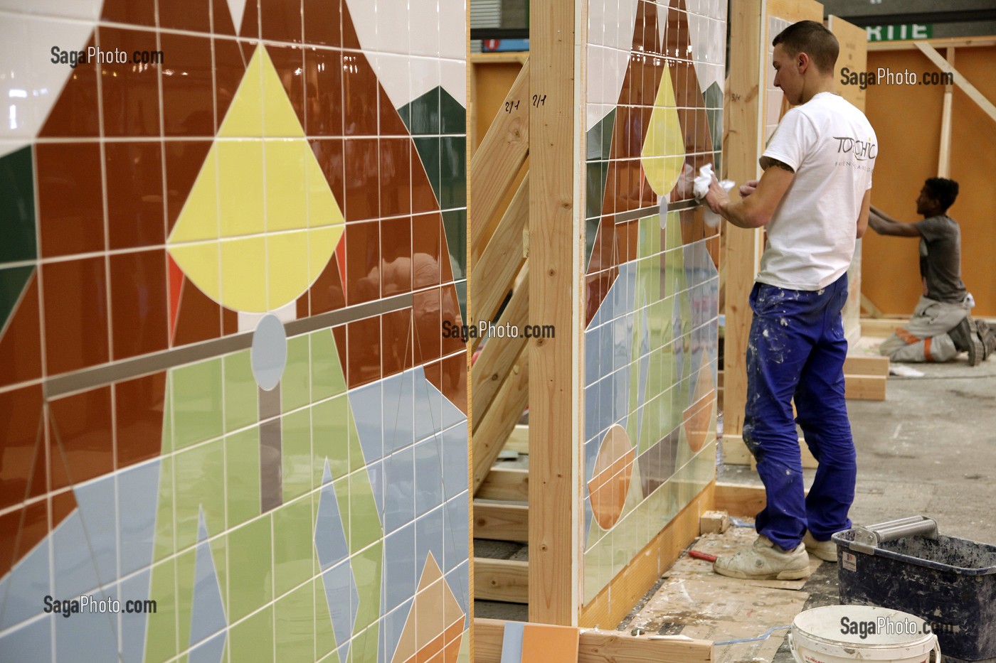 METIER CARRELEUR, CARRELAGE, POLE BATIMENT, 41EMES OLYMPIADES DES METIERS DE BRETAGNE, BREST, FINISTERE (29), FRANCE 