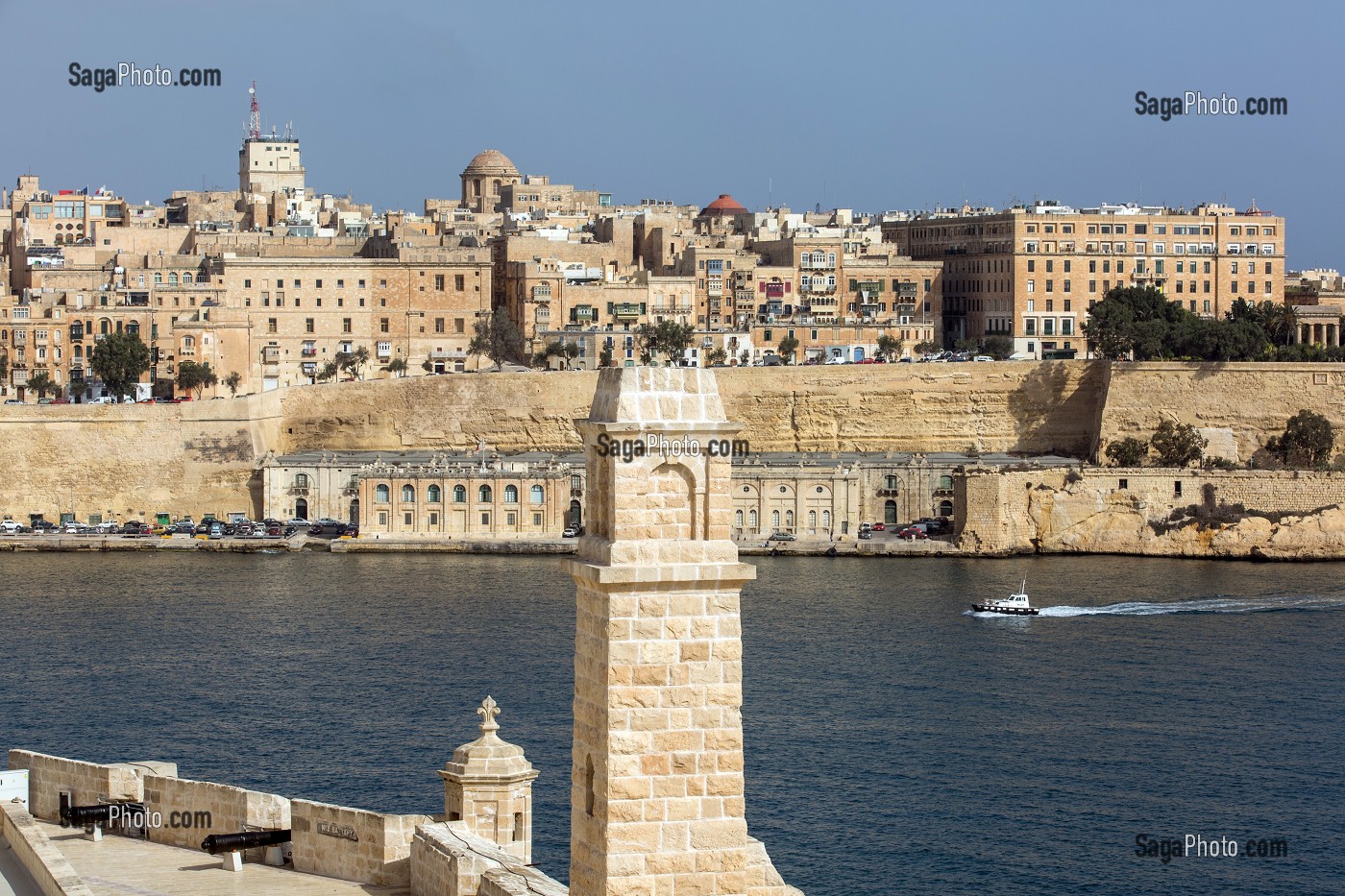 FORT SANT ANGELO, FORT SAINT ANGE, BIRGU, VITTORIOSA ET LA VALETTE SUR L'AUTRE RIVE, MALTE 