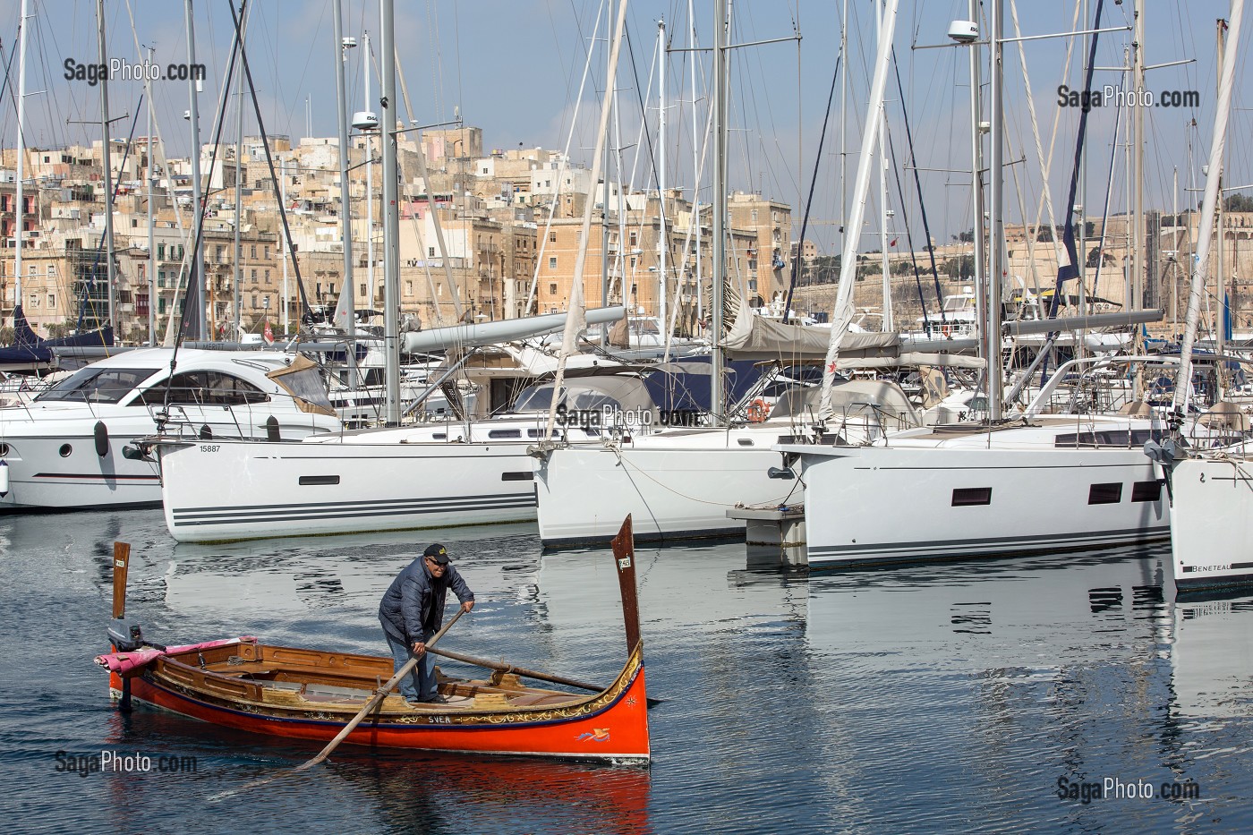DGHAJSA, BATEAU TAXI, MARINA DE VITTORIOSA, WALTER AHAR, MALTE 