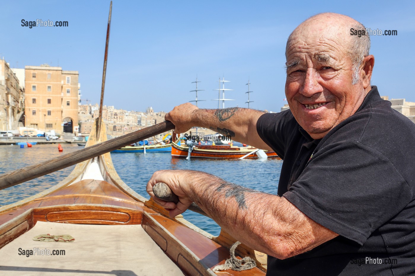 DGHAJSA, BATEAU TAXI, MARINA DE VITTORIOSA, WALTER AHAR, MALTE 