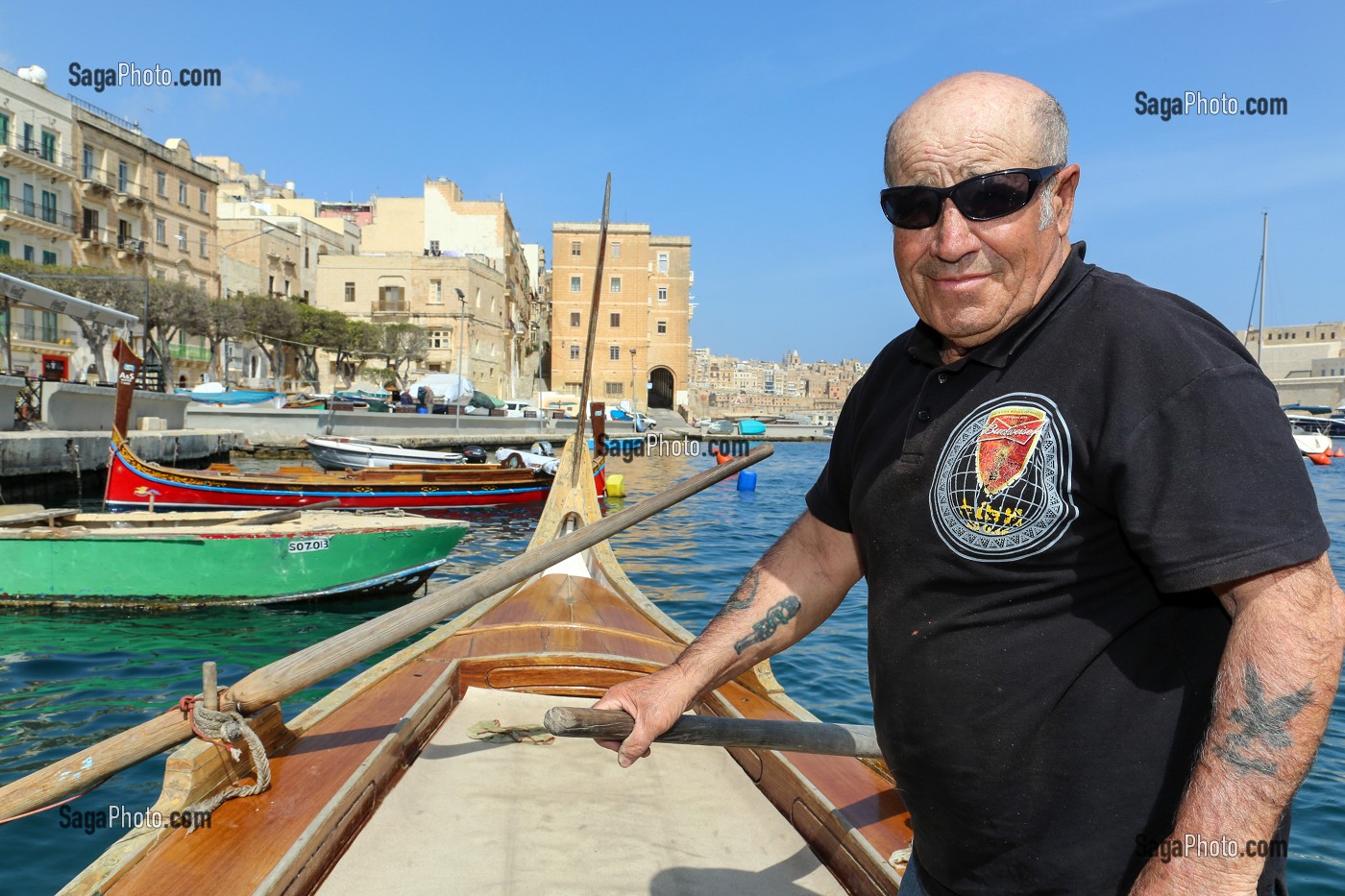DGHAJSA, BATEAU TAXI, MARINA DE VITTORIOSA, WALTER AHAR, MALTE 