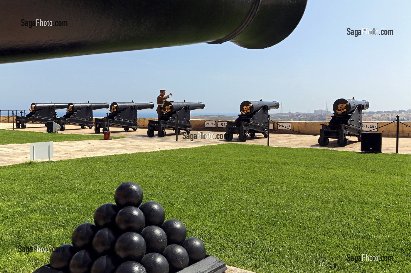 BATTERIE DE SALUTATION, SALUTING BATTERY, UPPER BARRAKKA, LA VALETTE, MALTE 