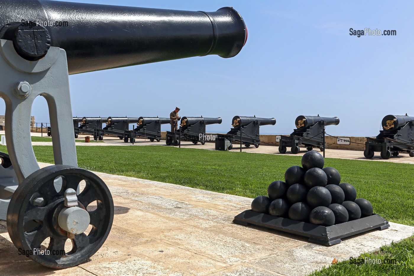 BATTERIE DE SALUTATION, SALUTING BATTERY, UPPER BARRAKKA, LA VALETTE, MALTE 