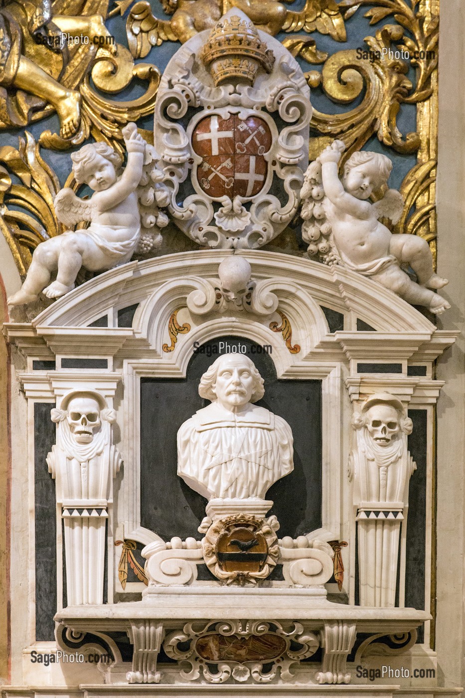 GRAND MAITRE ANNET DE CLERMONT DE CHATTES GESSAN (1587-1660), CHAPELLE DE LA LANGUE D'AUVERGNE, CO CATHEDRALE SAINT JEAN, LA VALETTE, MALTE 