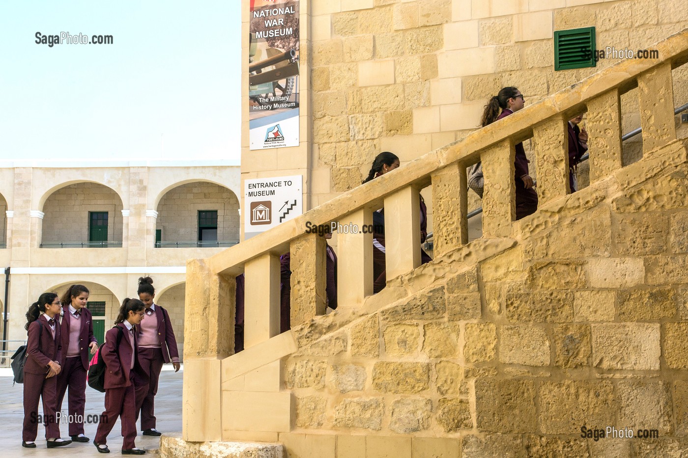 VISITE SCOLAIRE, FORT SANT ELMO, FORT SAINT ELME, LA VALETTE, MALTE 