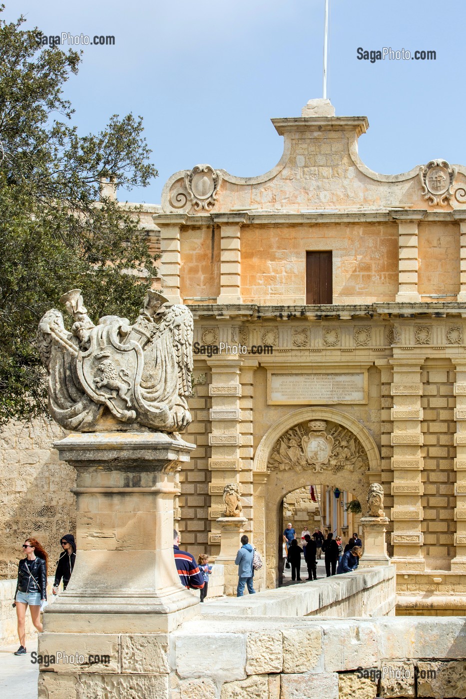 PORTE DE MDINA, ANCIENNE VILLE MEDIEVALE FORTIFIEE ET ANCIENNE CAPITALE DE MALTE, MDINA, MALTE 
