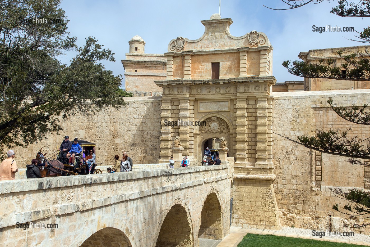 PORTE DE MDINA, ANCIENNE VILLE MEDIEVALE FORTIFIEE ET ANCIENNE CAPITALE DE MALTE, MDINA, MALTE 