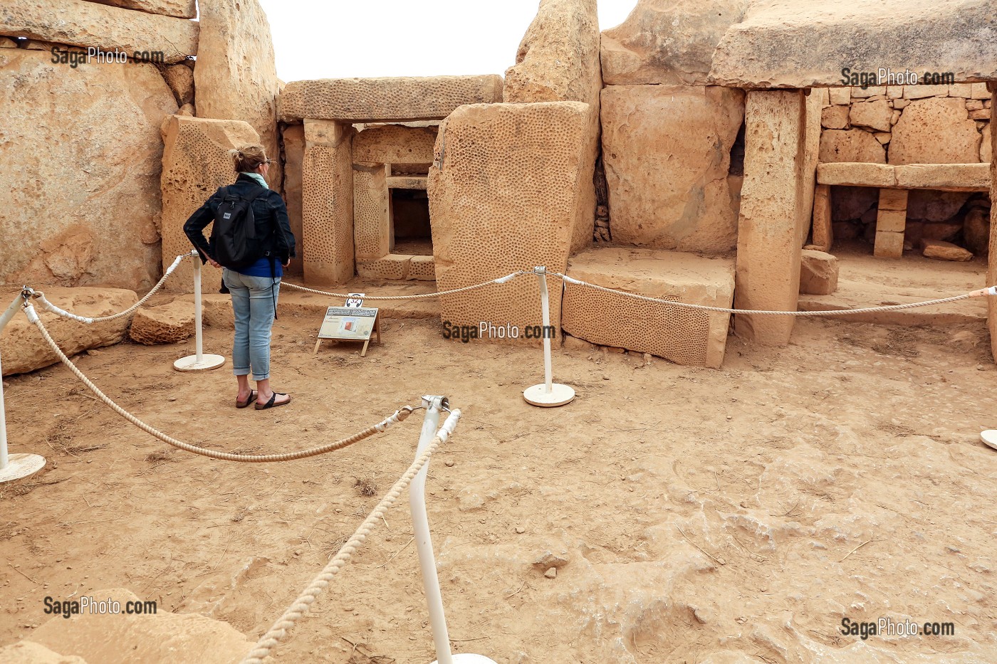 LES TEMPLES MEGALITHIQUES DE MNAJDRA, VOISINS DE CEUX D'HAGAR QIM, SONT INSCRITS AU PATRIMOINE MONDIAL DE L'UNESCO, MALTE 