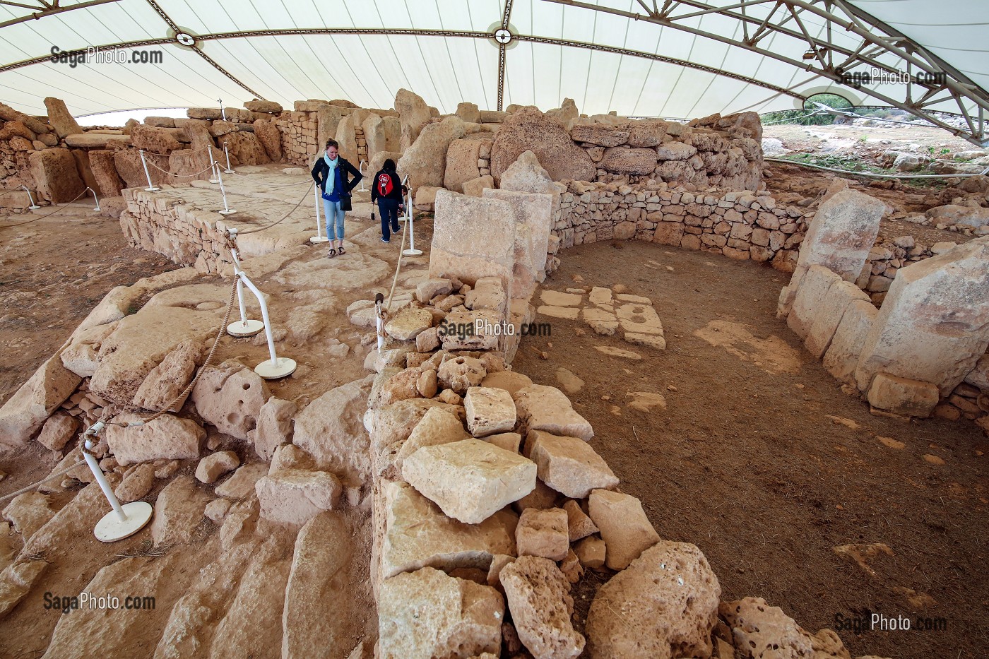 LES TEMPLES MEGALITHIQUES DE MNAJDRA, VOISINS DE CEUX D'HAGAR QIM, SONT INSCRITS AU PATRIMOINE MONDIAL DE L'UNESCO, MALTE 