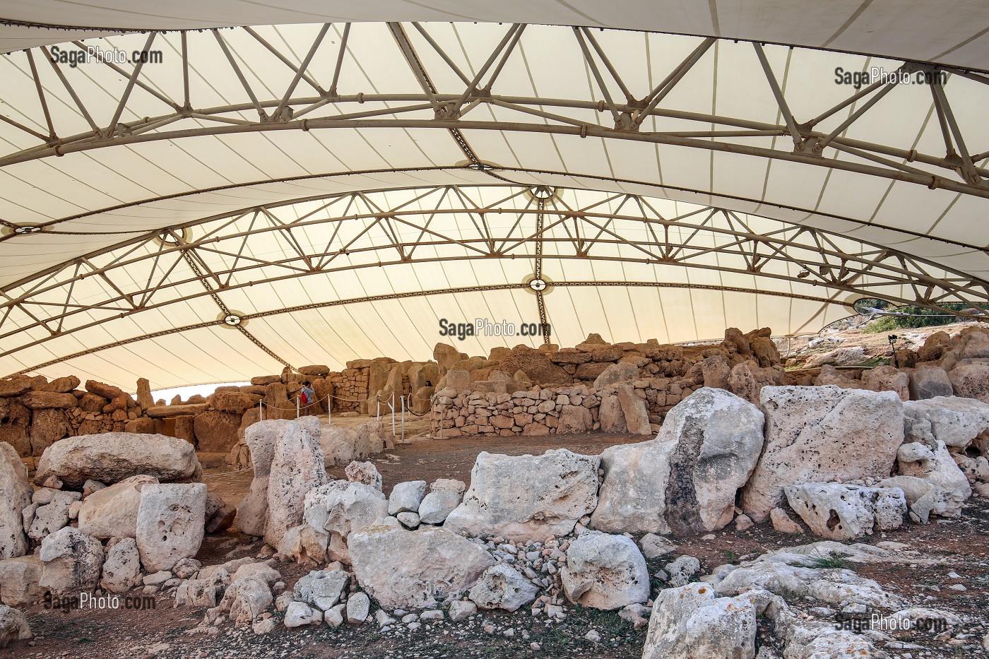 LES TEMPLES MEGALITHIQUES DE MNAJDRA, VOISINS DE CEUX D'HAGAR QIM, SONT INSCRITS AU PATRIMOINE MONDIAL DE L'UNESCO, MALTE 