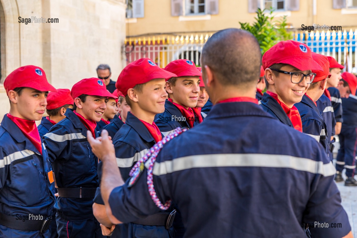 JEUNES SAPEURS-POMPIERS, AJACCIO, CORSE DU SUD, FRANCE 