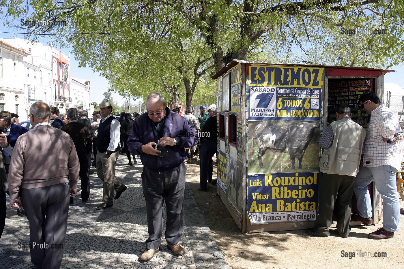 BILLETTERIE POUR LA CORRIDA D'ESTREMOZ, ALENTEJO, PORTUGAL 