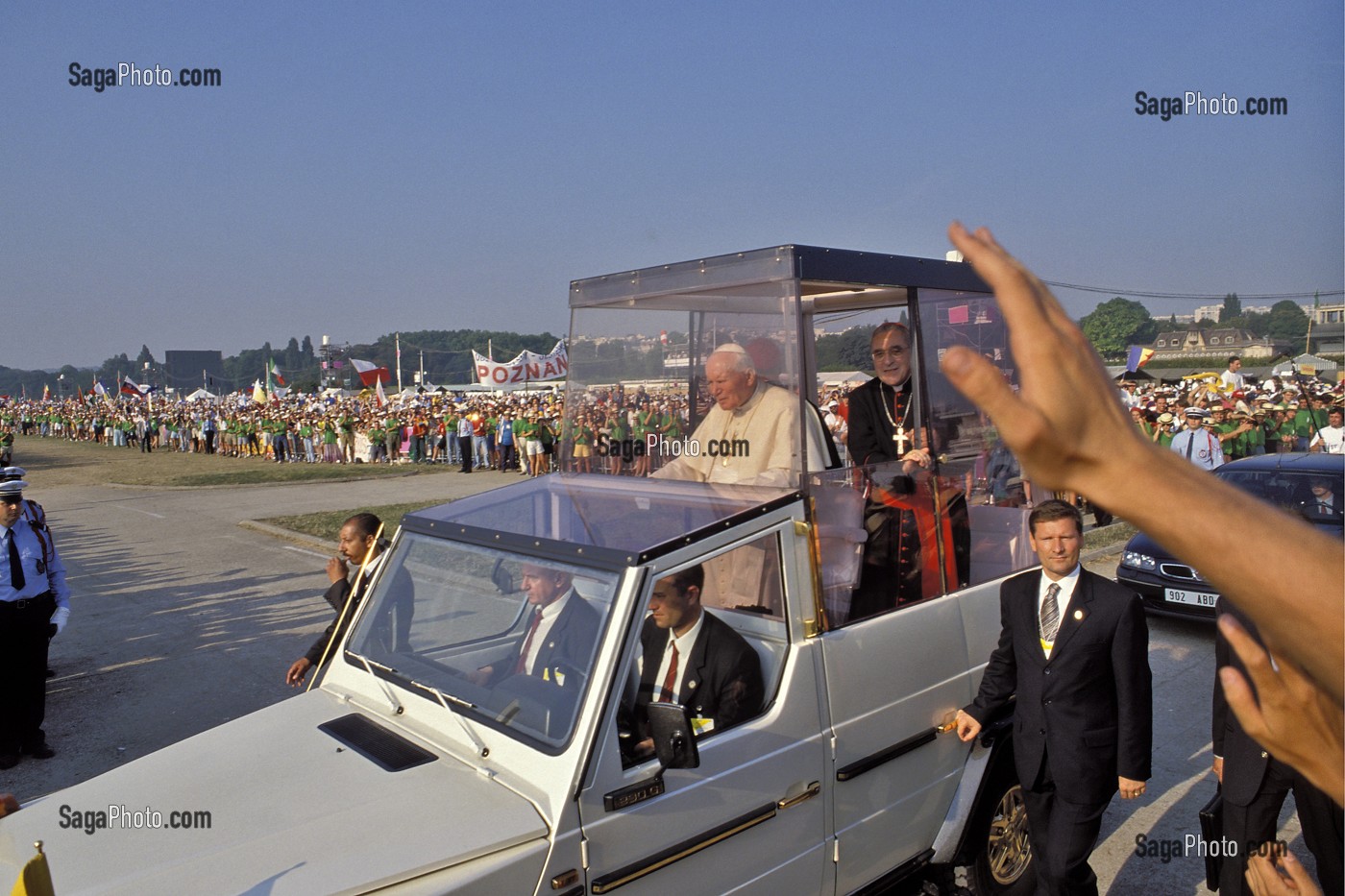 VISITE DU PAPE JEAN PAUL II LORS DES JOURNEES MONDIALE DE LA JEUNESSE, JMJ, PARIS 1997 