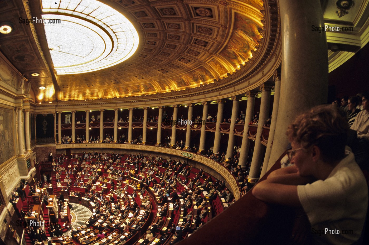 HEMICYCLE DU PALAIS BOURBON, SIEGE DE L'ASSEMBLEE NATIONALE FRANCAISE, PARLEMENT, PARIS (75) 
