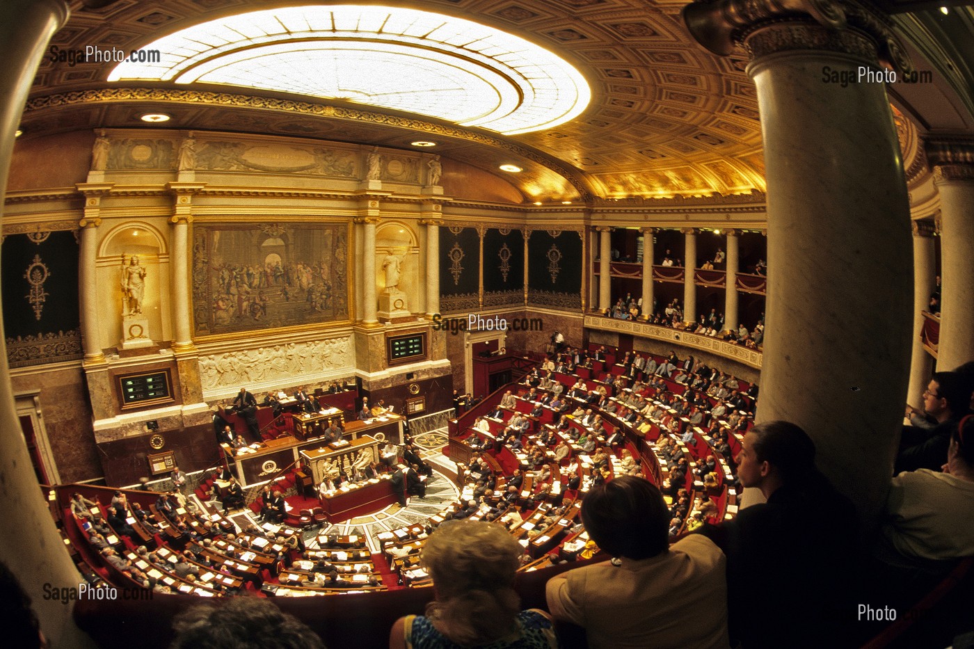 HEMICYCLE DU PALAIS BOURBON, SIEGE DE L'ASSEMBLEE NATIONALE FRANCAISE, PARLEMENT, PARIS (75)  