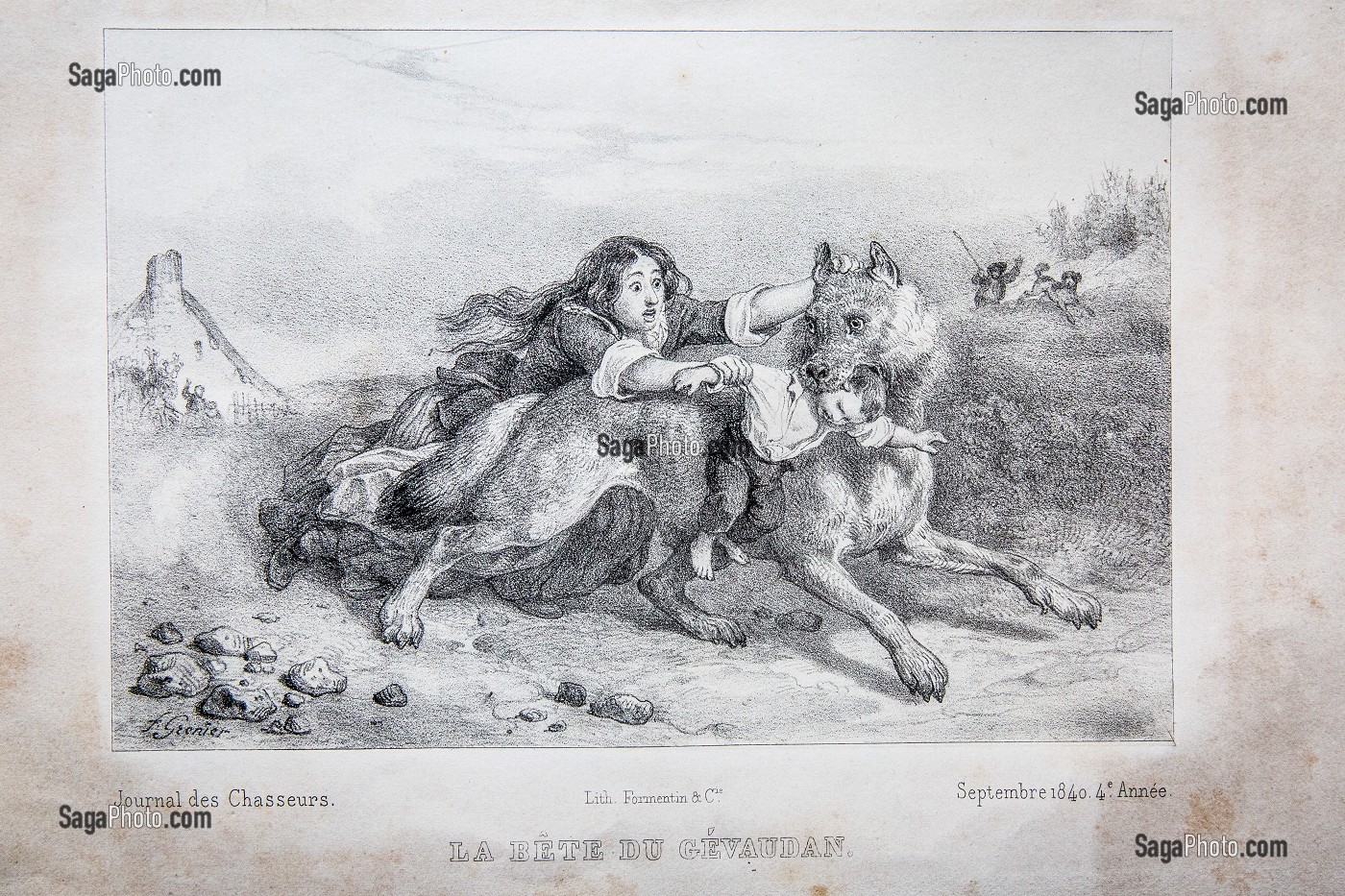 GRAVURE BETE DU GEVAUDAN 