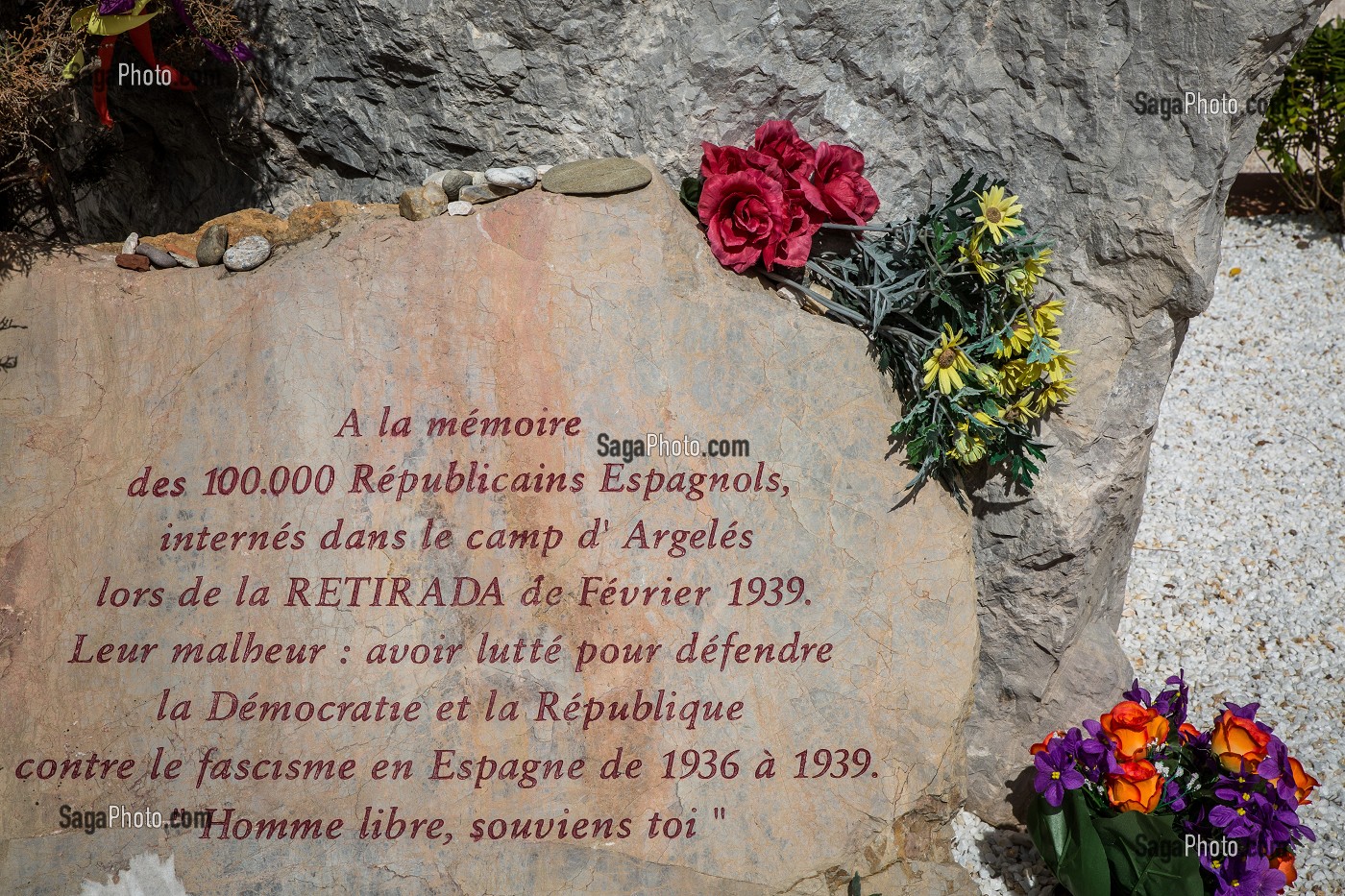 STELE MEMOIRE REPUBLICAINS ESPAGNOLS, ARGELES-SUR-MER, PYRENEES-ORIENTALES (66), FRANCE 