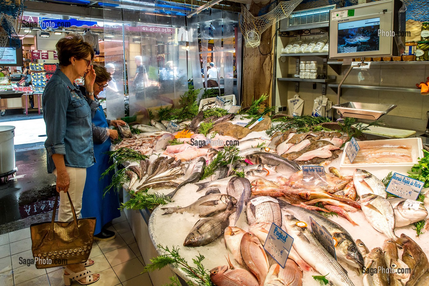 POISSONNERIE DAGUERRE MAREE, RUE DAGUERRE, PARIS, 14EME ARRONDISSEMENT, FRANCE, EUROPE 