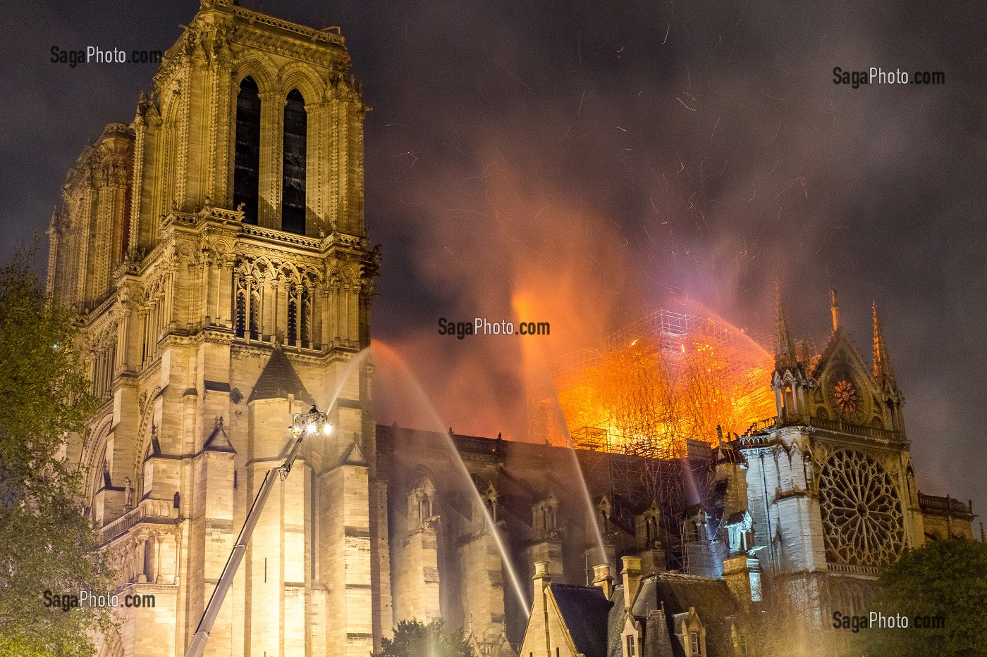 INCENDIE DE LA CATHEDRALE NOTRE DAME DE PARIS, PARIS, LE 15/04/19 