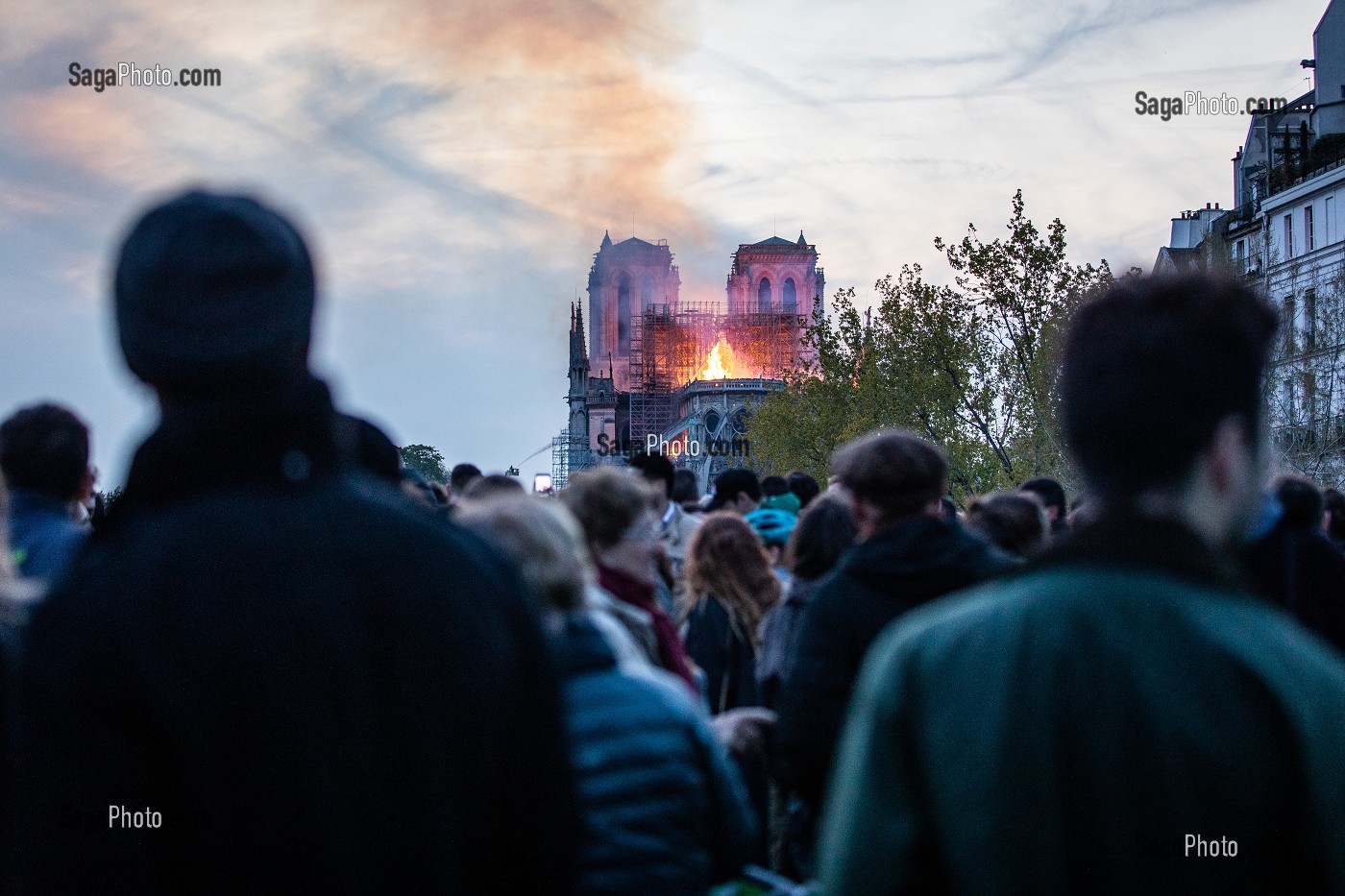 INCENDIE DE LA CATHEDRALE NOTRE DAME DE PARIS, PARIS, LE 15/04/19 