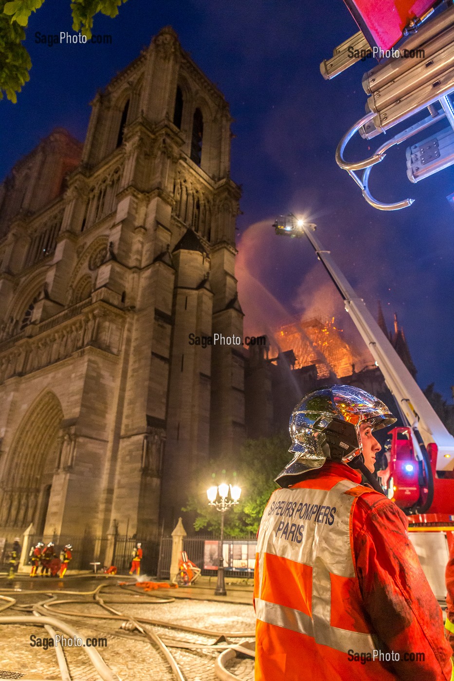 INCENDIE DE LA CATHEDRALE NOTRE DAME DE PARIS, PARIS, LE 15/04/19 