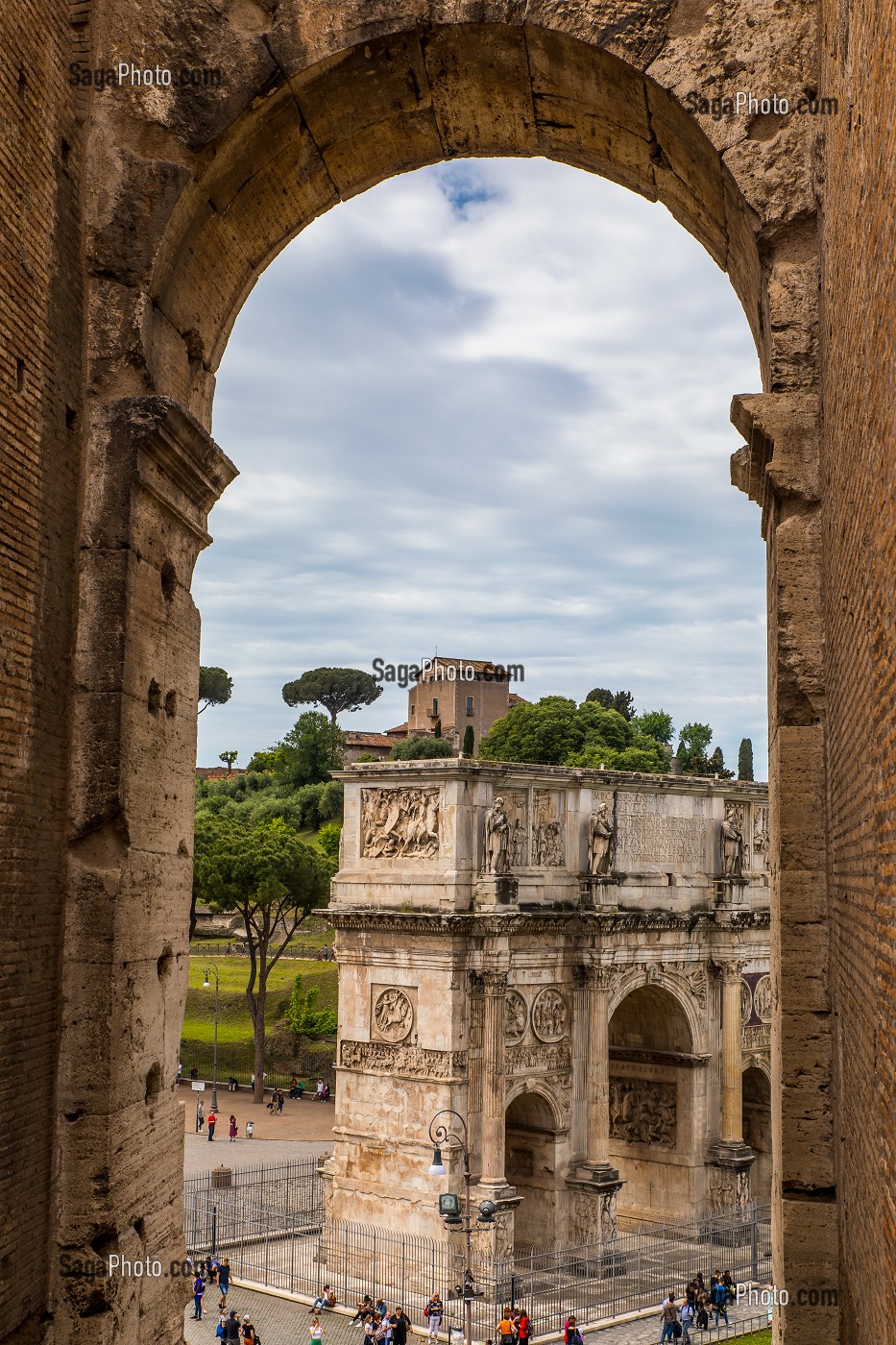 ARC DE CONSTANTIN, ARCUS CONSTANTINI, ROME, ITALIE, EUROPE 