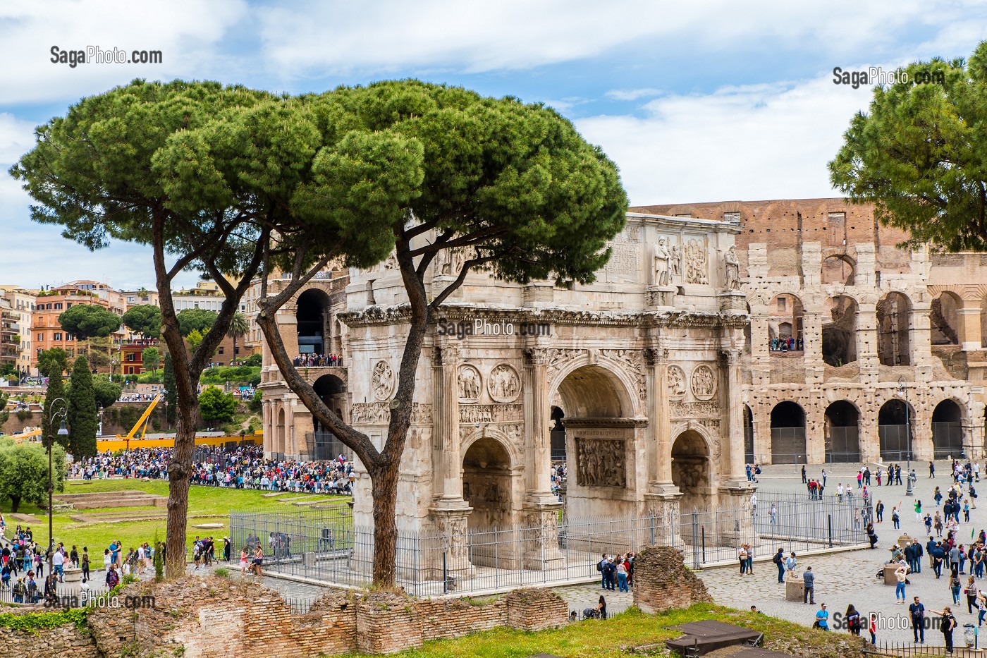 ARC DE CONSTANTIN, ARCUS CONSTANTINI, ROME, ITALIE, EUROPE 