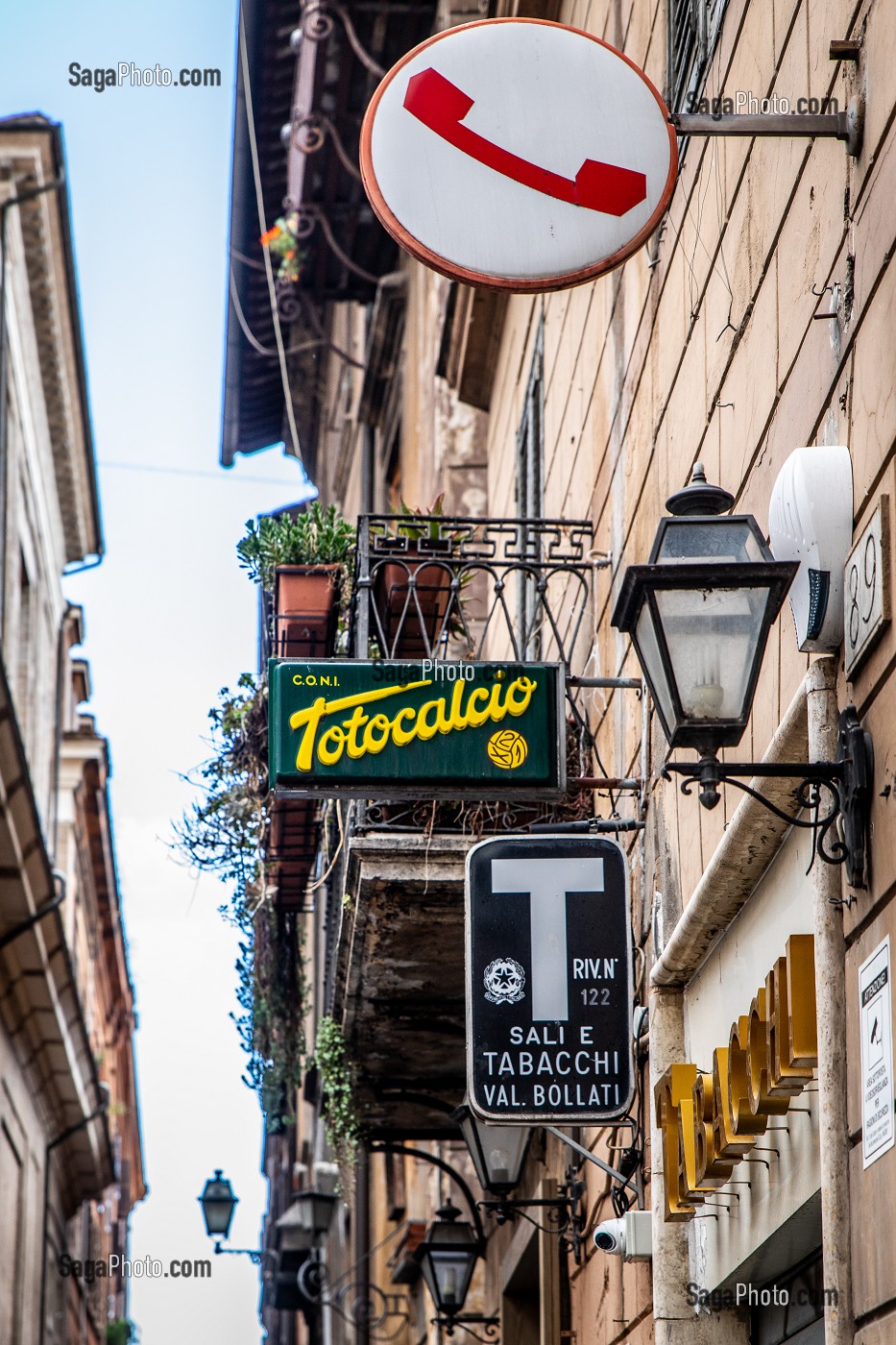 ENSEIGNE LOTERIE, TABAC, TELEPHONE, ROME, ITALIE, EUROPE 