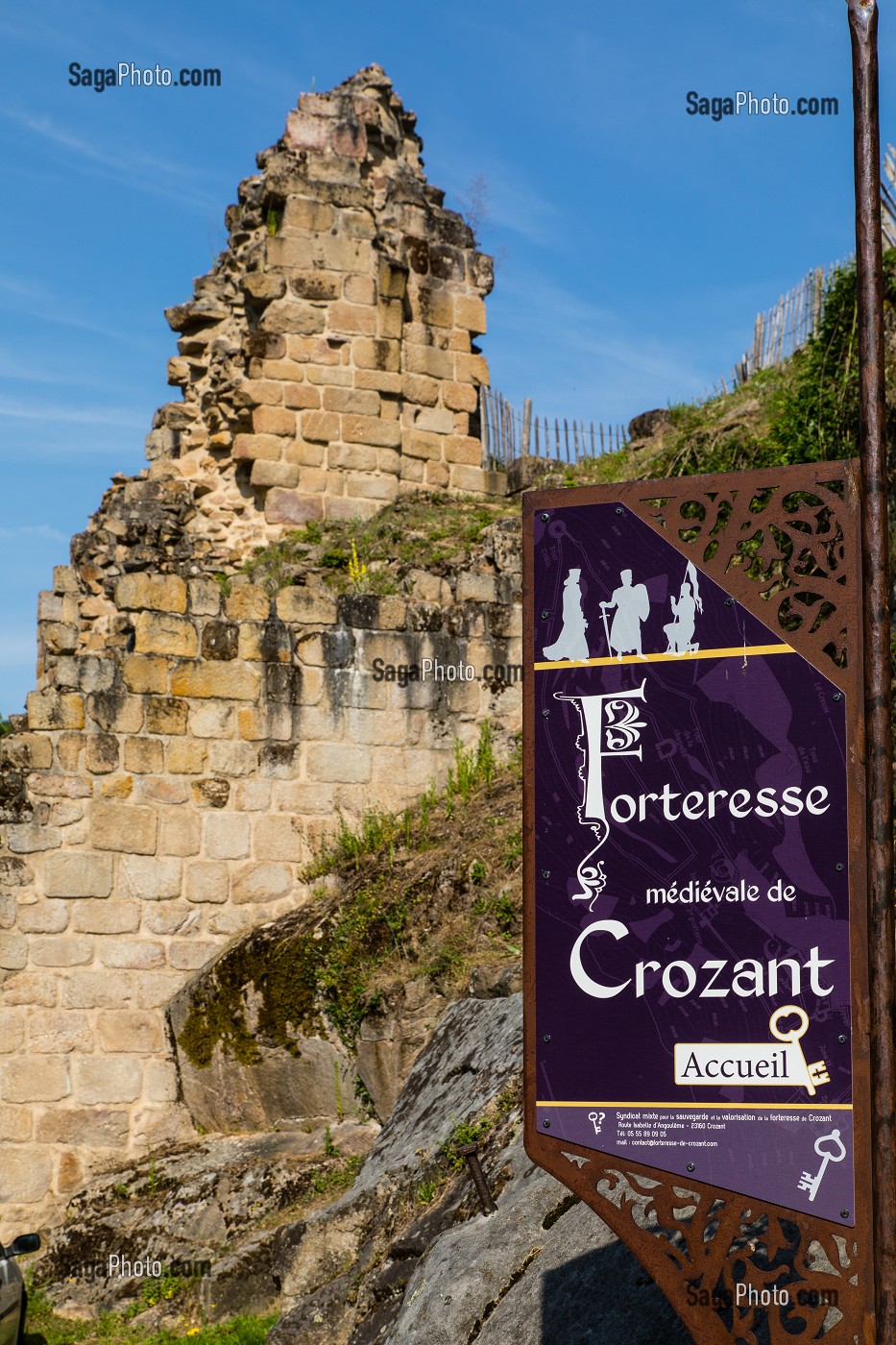 CHATEAU FORTERESSE MEDIEVALE DE CROZANT, (23) CREUSE, NOUVELLE AQUITAINE, FRANCE 