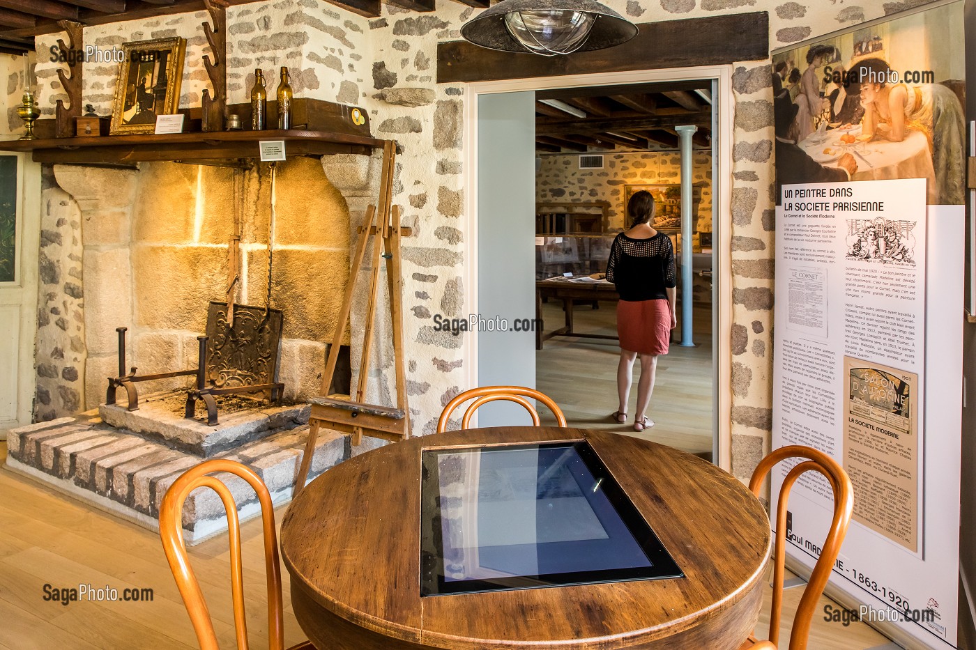 HOTEL LEPINAT, CENTRE D'INTERPRETATION DES PEINTRES DE LA VALLEE DE LA CREUSE, MUSEE INTERACTIF QUI JADIS HEBERGEAIT LES PEINTRES PAYSAGISTES, (23) CREUSE, LIMOUSIN, NOUVELLE AQUITAINE, FRANCE 