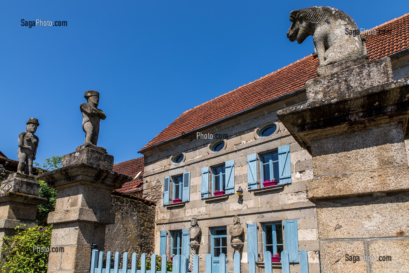 SCULPTURES, MAISON DU SCULPTEUR FRANCOIS MICHAUD, MASGOT, (23) CREUSE, LIMOUSIN, NOUVELLE AQUITAINE, FRANCE 