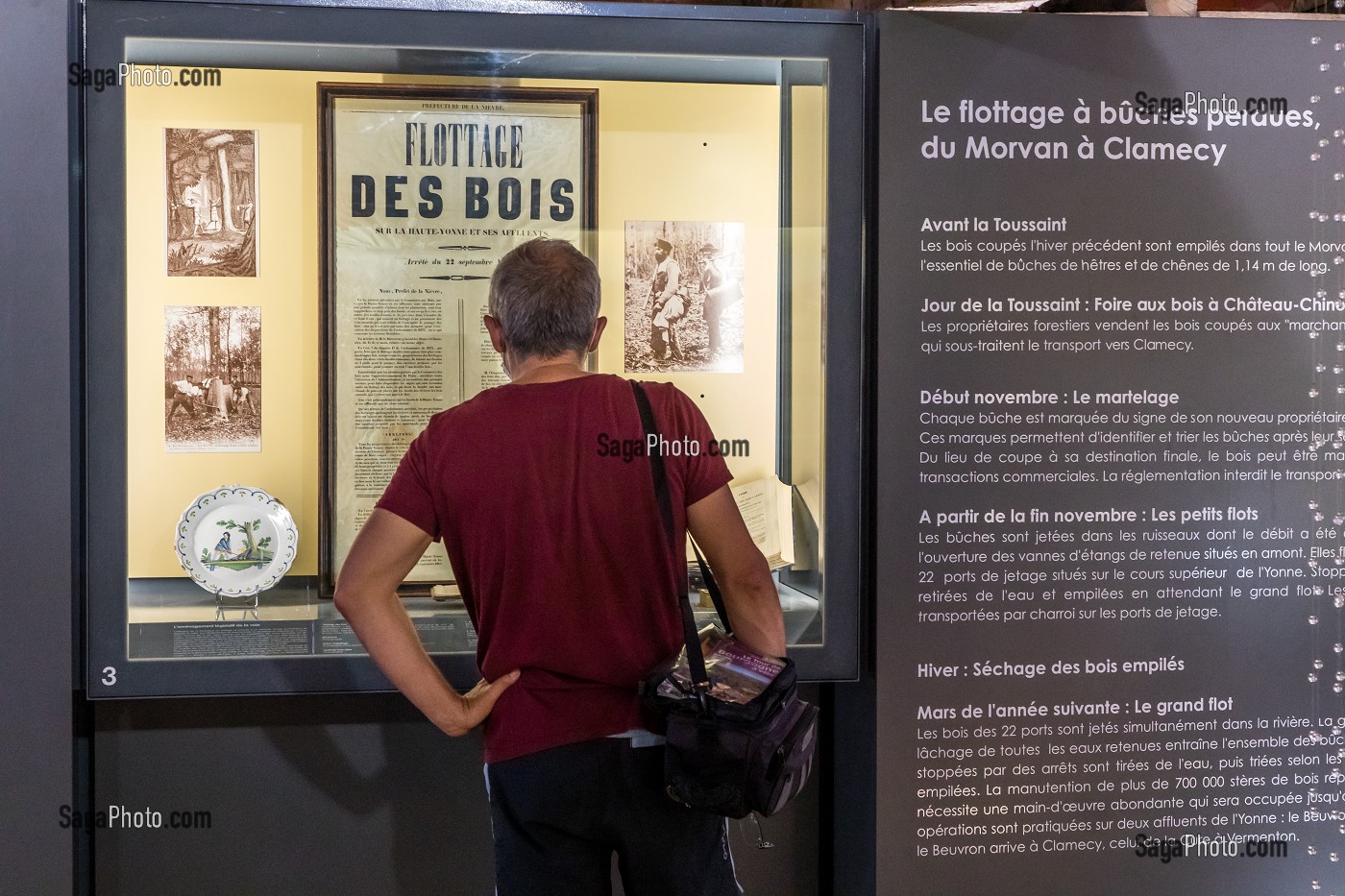 SALLES DEDIEES AU FLOTTAGE DU BOIS, MUSEE ROMAIN ROLLAND, CLAMECY, NIEVRE, BOURGOGNE, FRANCE 