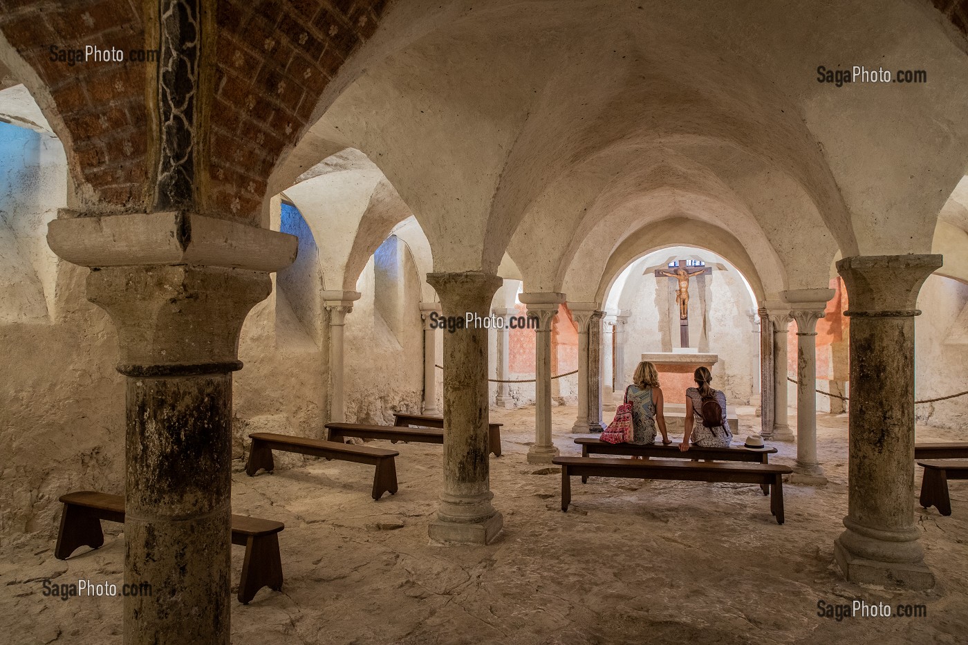 CRYPTE, BASILIQUE SAINTE MARIE MADELEINE, VEZELAY, YONNE, BOURGOGNE, FRANCE 