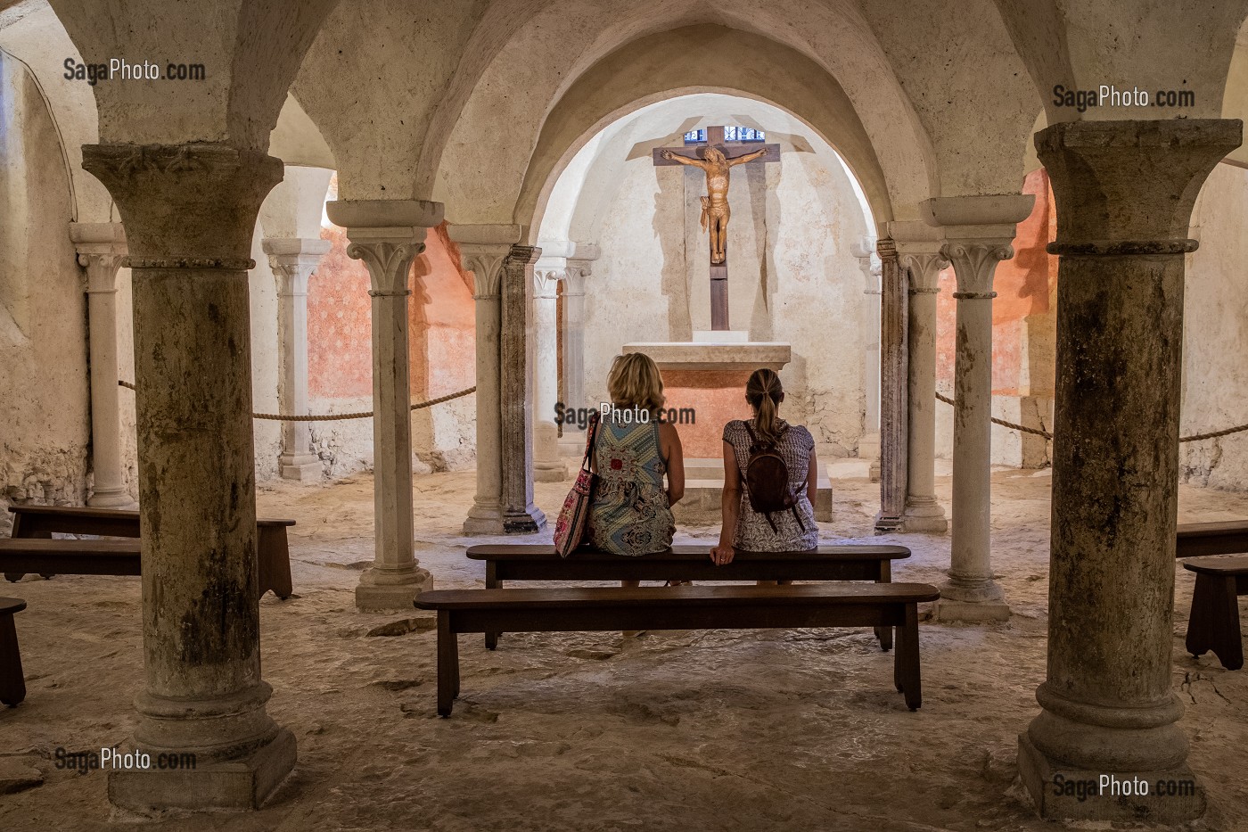 CRYPTE, BASILIQUE SAINTE MARIE MADELEINE, VEZELAY, YONNE, BOURGOGNE, FRANCE 