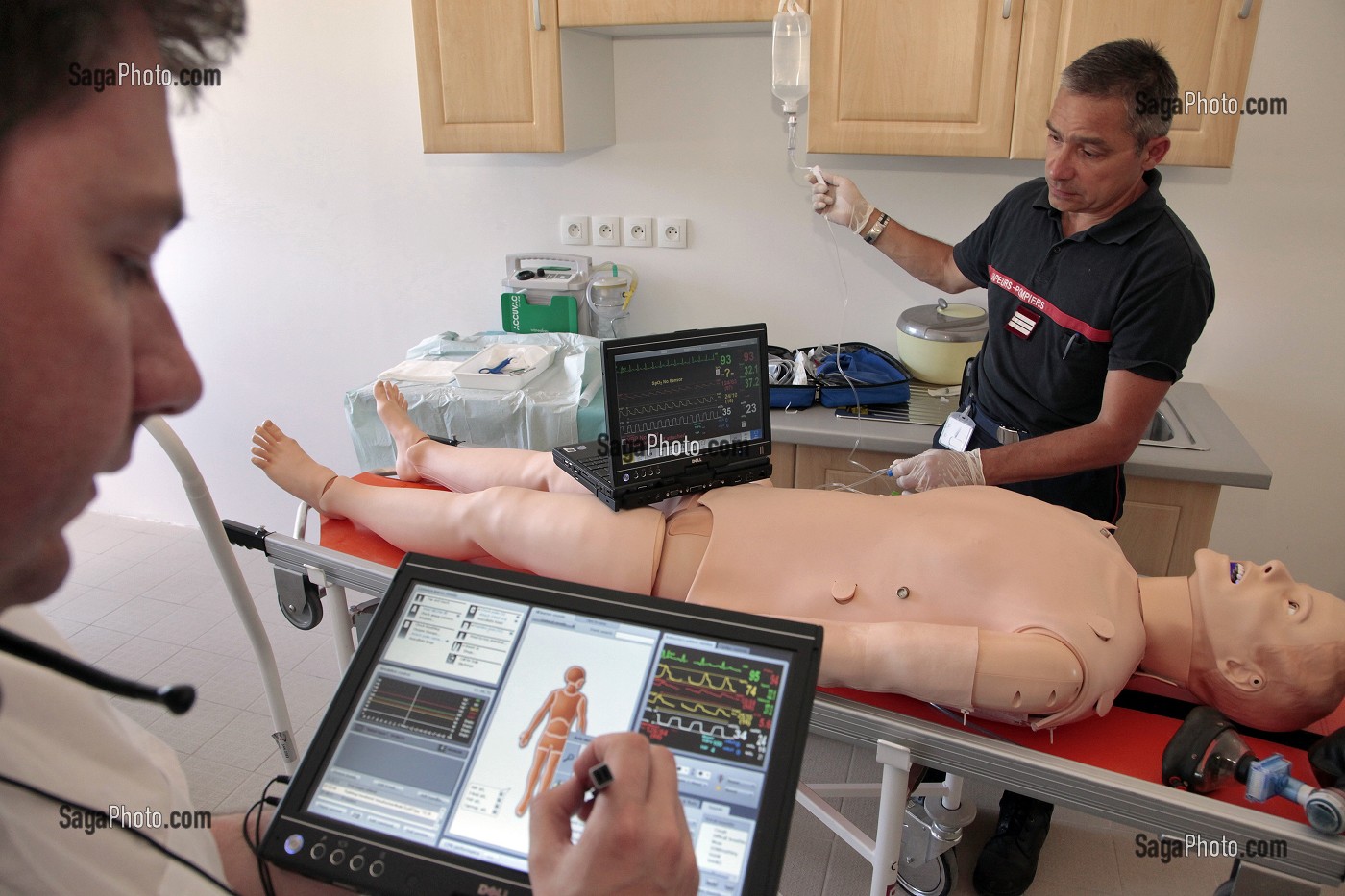 MANNEQUIN INTELLIGENT, SIMULATEUR D'URGENCE EXTRAHOSPITALIERE (SIMURGE), ECOLE NATIONALE SUPERIEURE DES OFFICIERS DE SAPEURS-POMPIERS (ENSOSP), POLE PEDAGOGIQUE D'AIX-LES-MILLES, AIX-EN-PROVENCE (13), FRANCE 