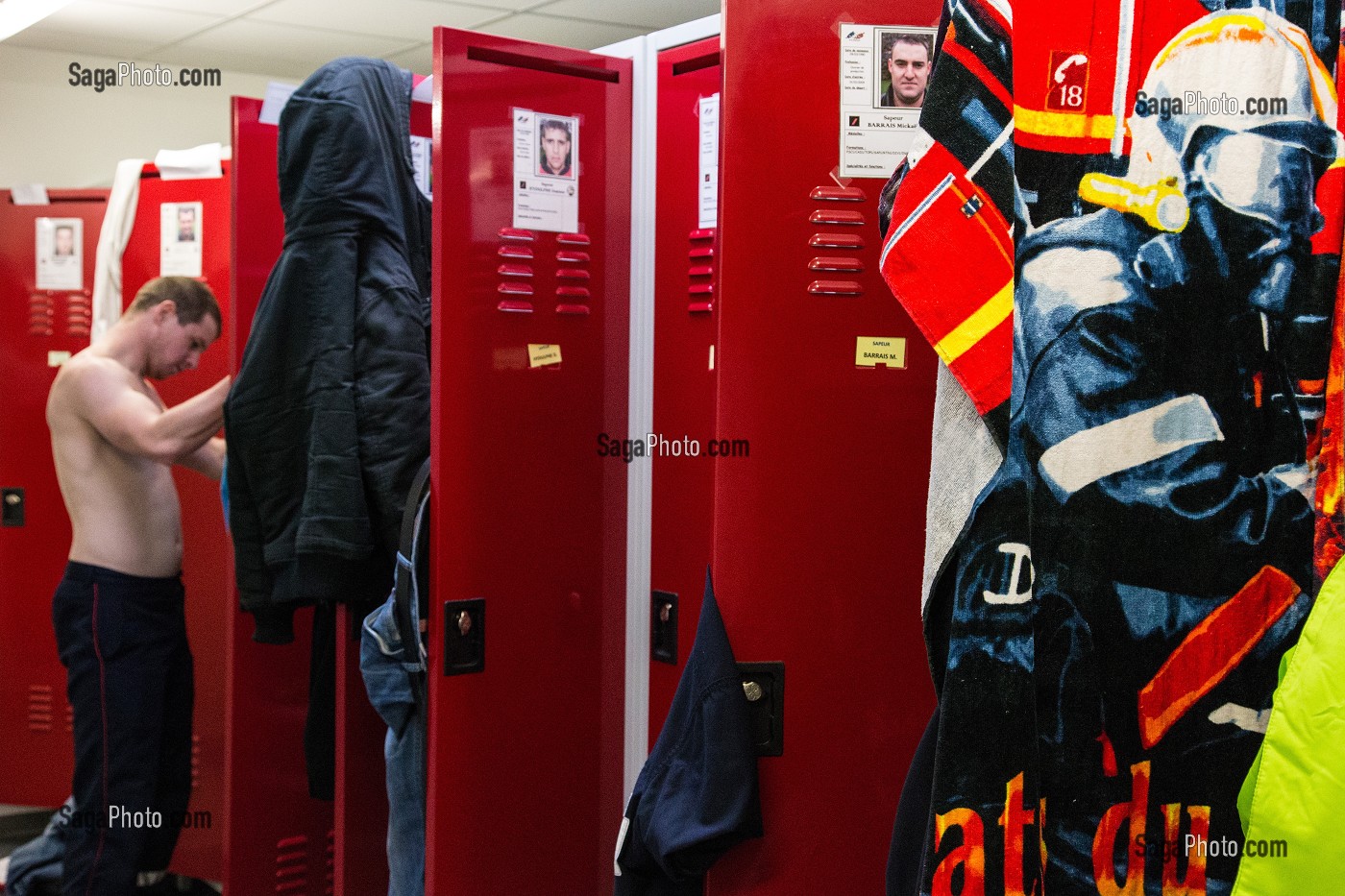VESTIAIRE DU CENTRE DE SECOURS (CIS) DE SAINTE-SUZANNE, MAYENNE (53), FRANCE 