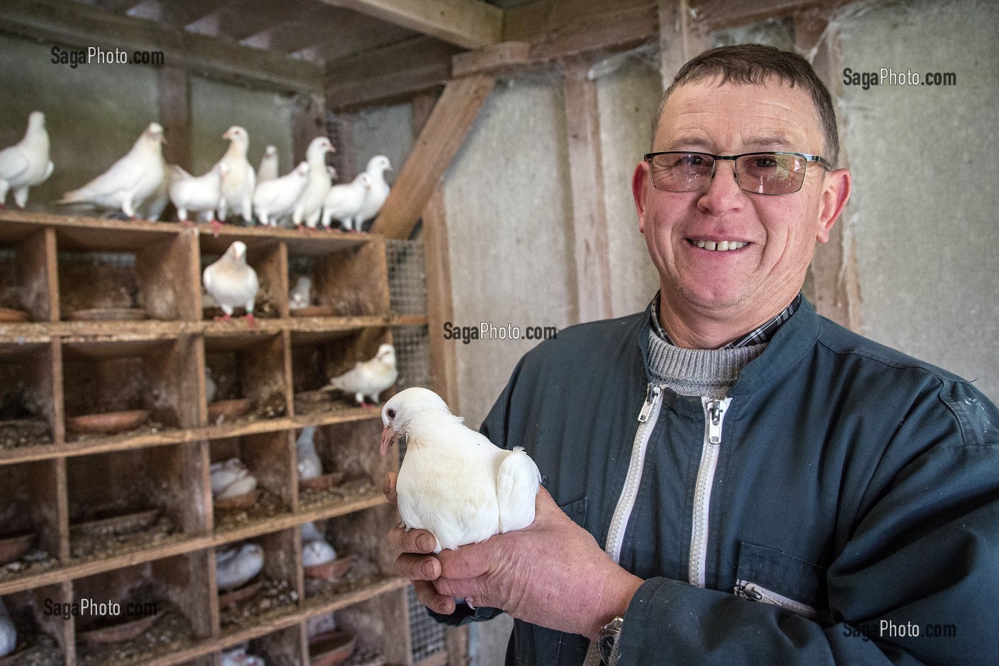 LIEUTENANT FABRICE GOURAUD, ELEVEUR DE PIGEONS, SAPEUR-POMPIER VOLONTAIRE, CHEF DE CENTRE DE SECOURS DE SAINTE-CECILE, VENDEE (85), FRANCE 