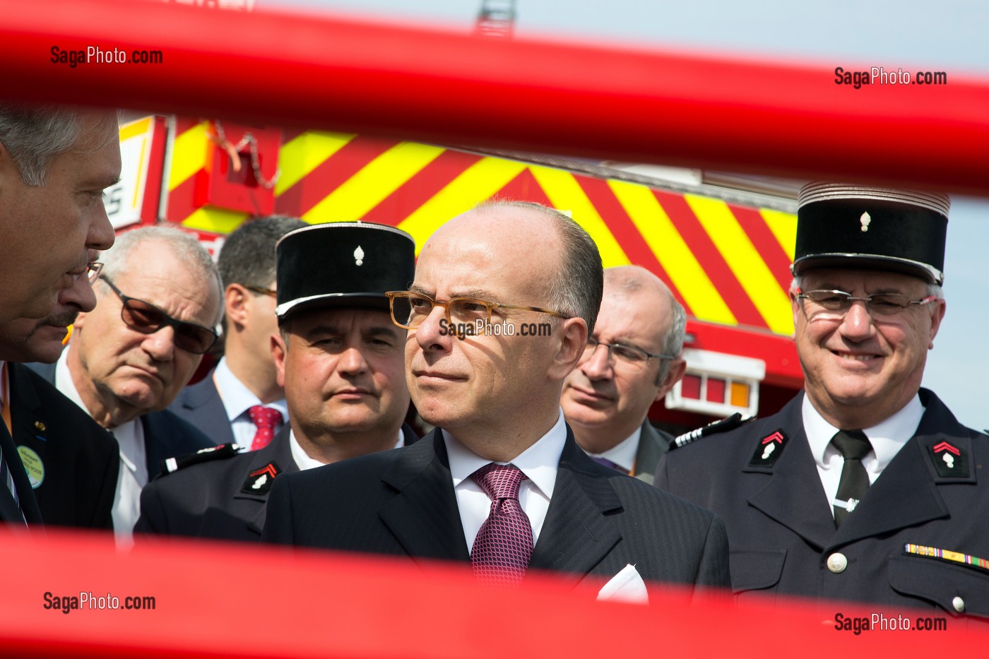 VISITE DE BERNARD CAZENEUVE, MINISTRE DE L'INTERIEUR SUR LE 123 EME CONGRES NATIONAL DES SAPEURS-POMPIERS DE FRANCE, TOURS, SEPTEMBRE 2016 