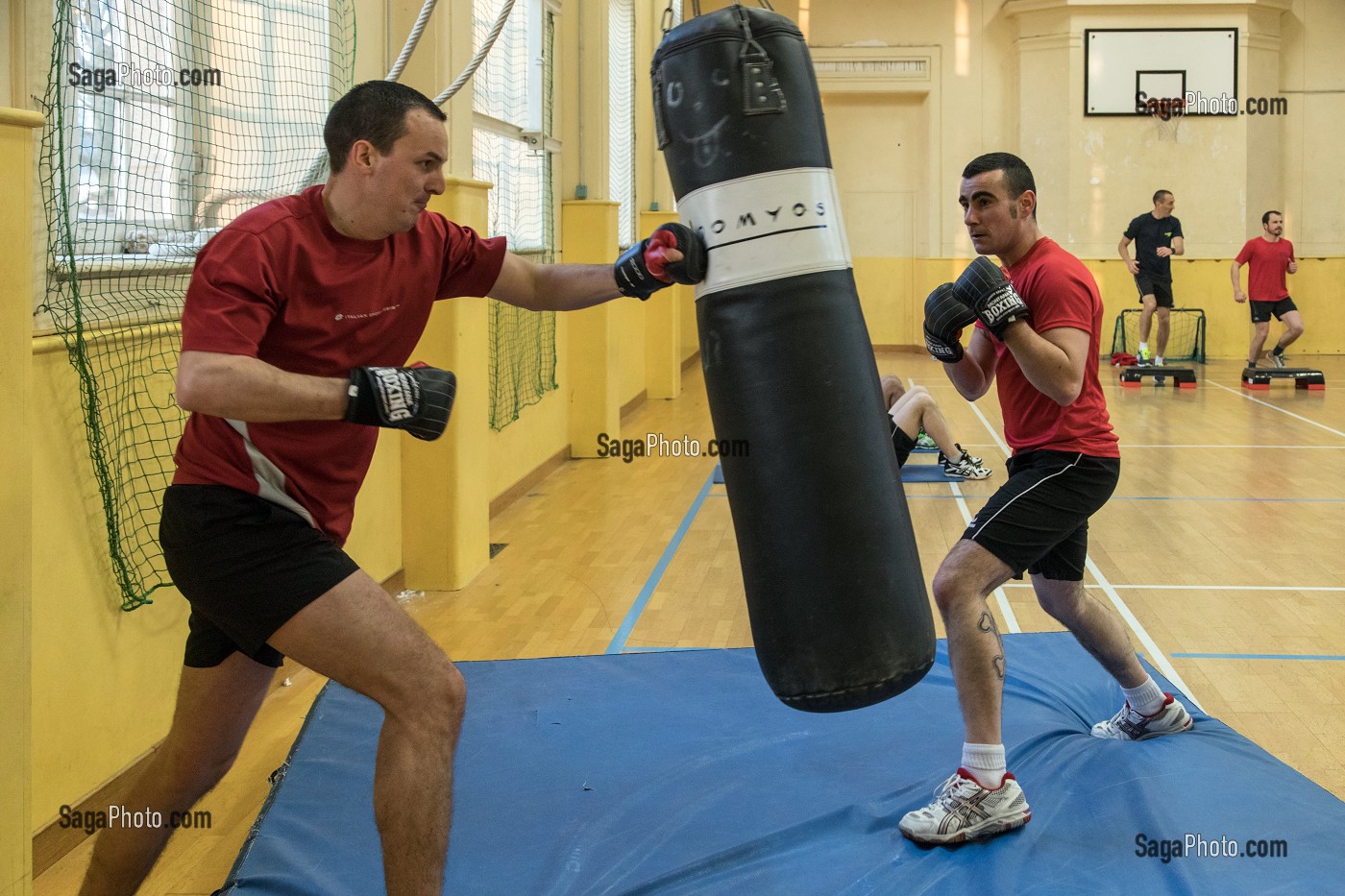 SEANCE DE SPORT AVEC DIFFERENTS ATELIERS COMME DE LA BOXE, CENTRE DE SECOURS RENNES-SAINT-GEORGES (35), FRANCE 